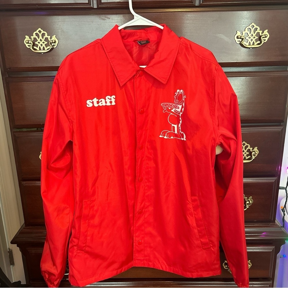 Red NEFF X Garfield Pizzeria Windbreaker Size Medium